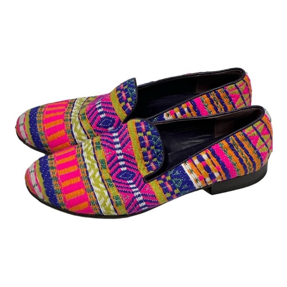 Cecilia Bringheli CB Made in Italy Embroidered Loafer Flats Shoe Colorful US 7.5 - Picture 1 of 9
